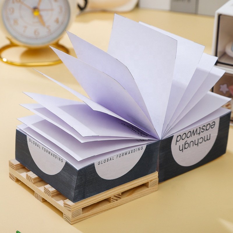 2025 Tear Off Stationery Memo Pad Cube Promotional Gift Customized Container Shaped Memo Cube Color Printed Block Sticky Note