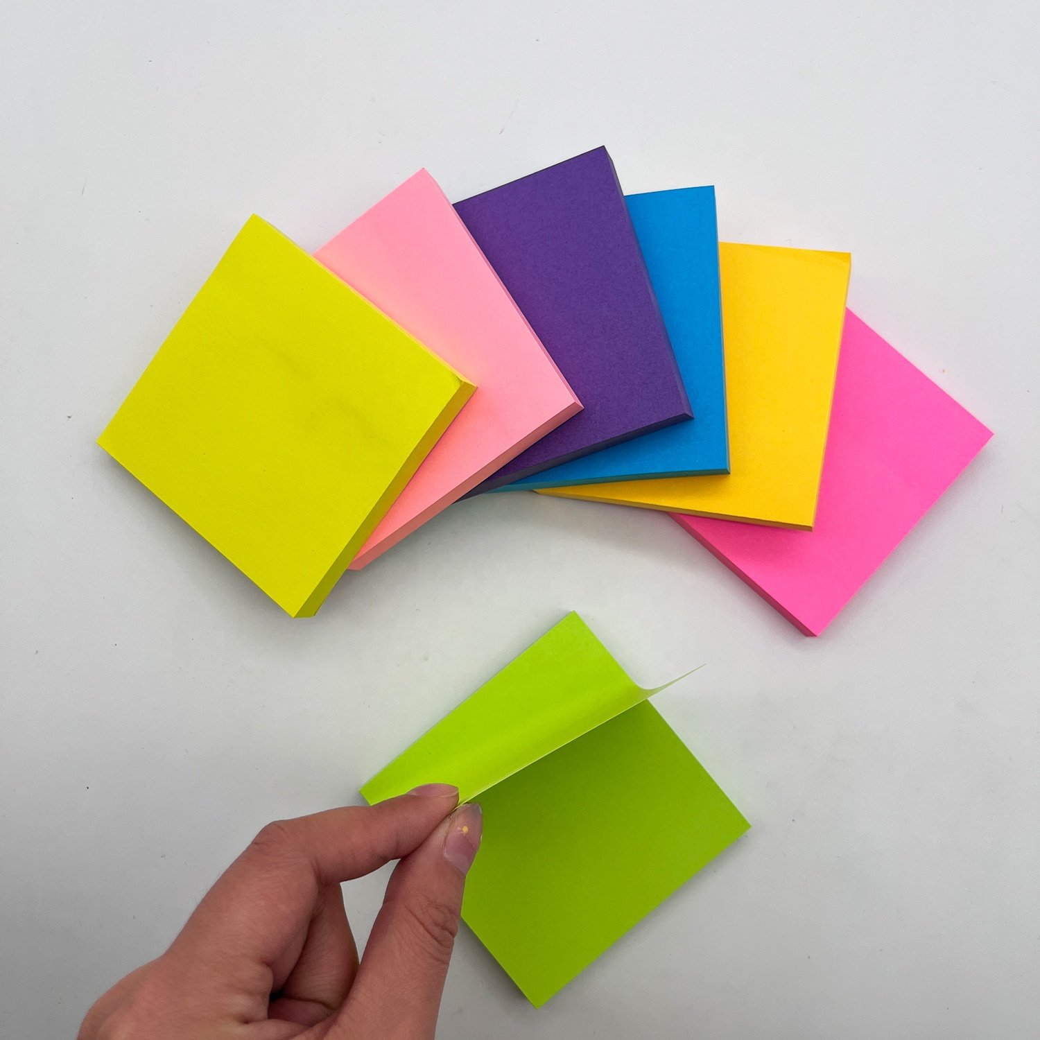 3 X 3 Inches 7 Colors Message memo Sticky Notes Classic Rainbow Fluorescent Cute memo pad Notepad Custom