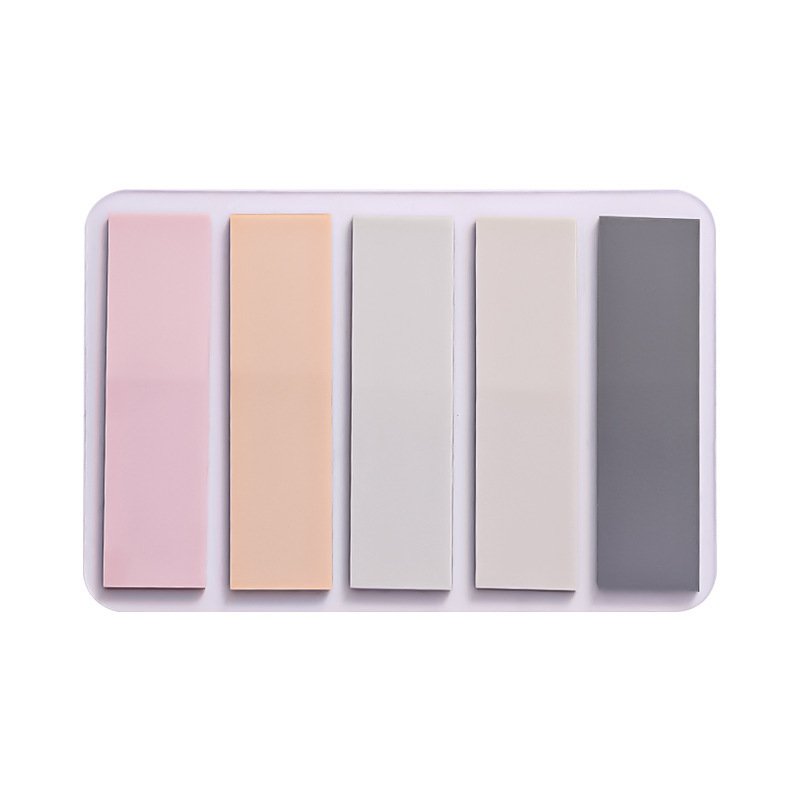 Wholesale 5-Pcs Set Classic Morandi Macaron Sticky Notes Transparent PET Rectangles Easy Tear N Times Memo Pads Various Colors
