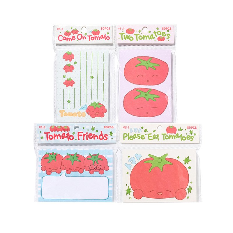 White Kraft Paper Memo Pad Note Book Tomato Series Handbook Material Message Note Book Decoration Paper