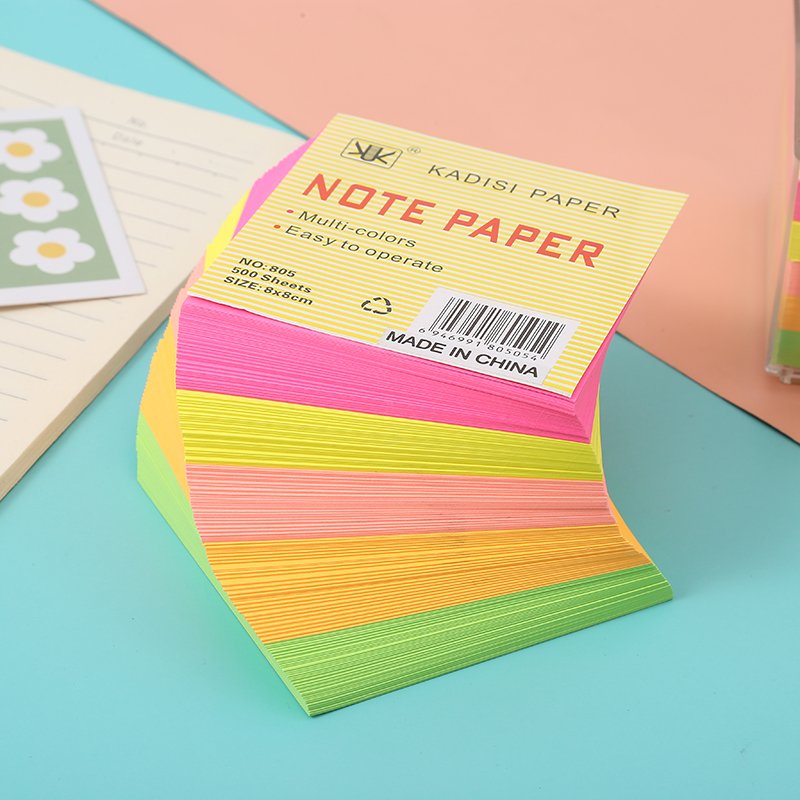 Manufacturer customized with logo memo pads colourful paper cubes non-viscous note pad paper block memo cubes with plastic box
