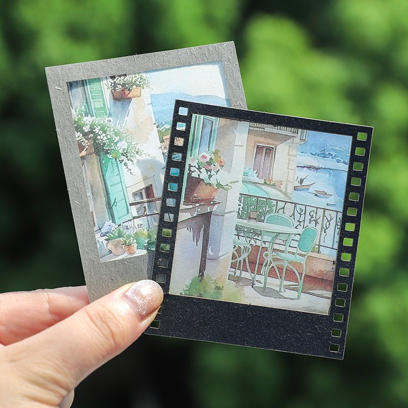 30pcs/pack Sketchbook Scenic Corner Series Retro Watercolour Handbook Decoration Materials