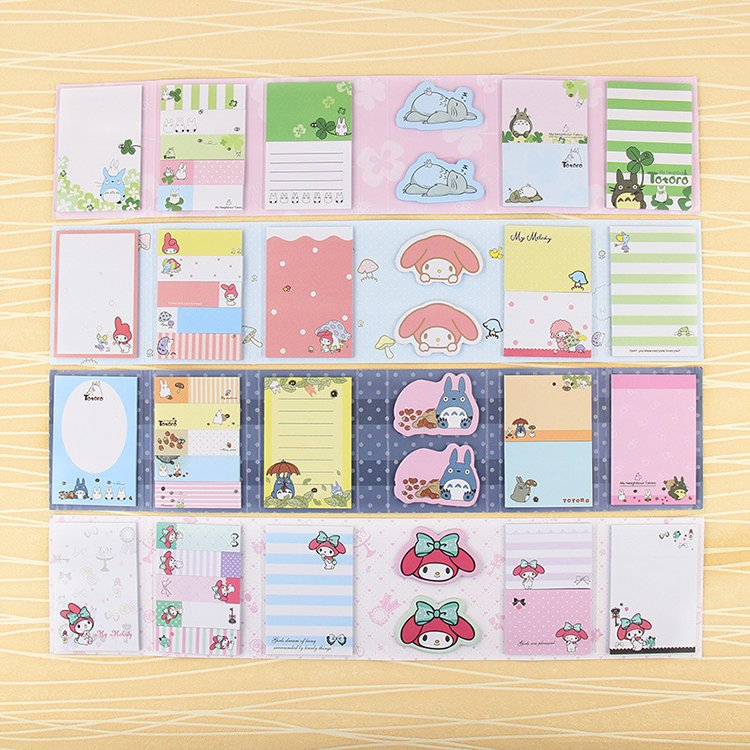 Custom 6 folding bookmark gift stationery memo pad with cover