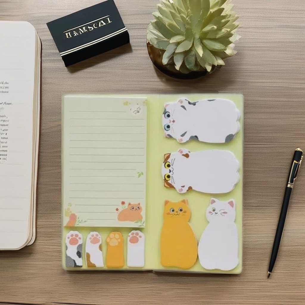 Combination sticky note Cat note stickers Message note customizable Journal notebook Diary notebook Children's gifts