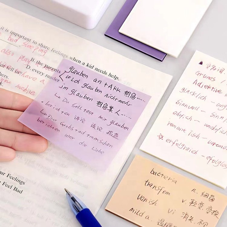 Professional Sticky Note Bulk Customized School Supplies Transparent Sticky Notes Stationery Sticky Note