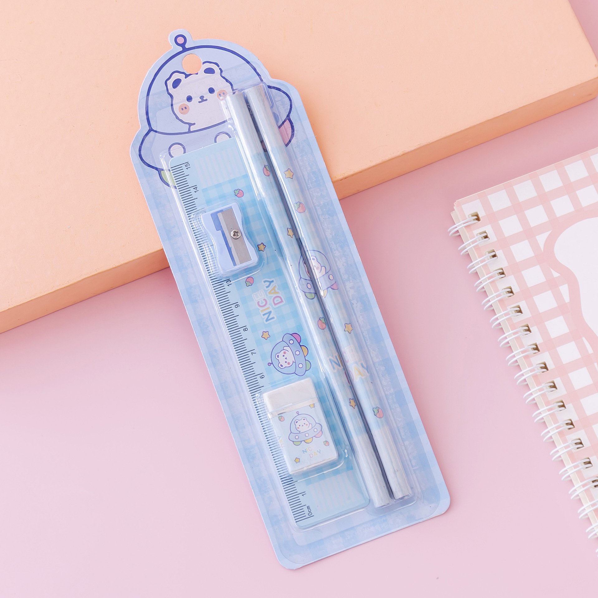 Pencil Set For School Student Writing Drawing Pencil Ruler Eraser Set Stationery School Office Supply For Kids Gift