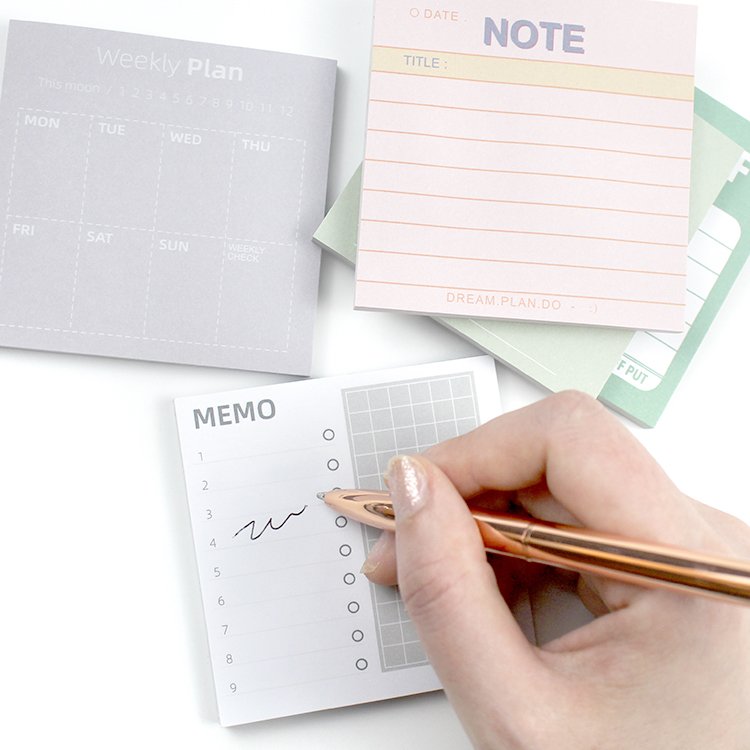 Papeleria customized paper pad self-adhesive memo pad for gift