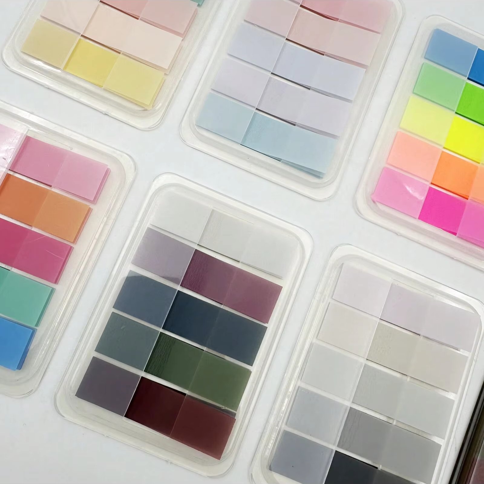 4pcs/8pcs color index sticker Morandi Student Notepad Office markers indicate transparent Posted it document book reading labels