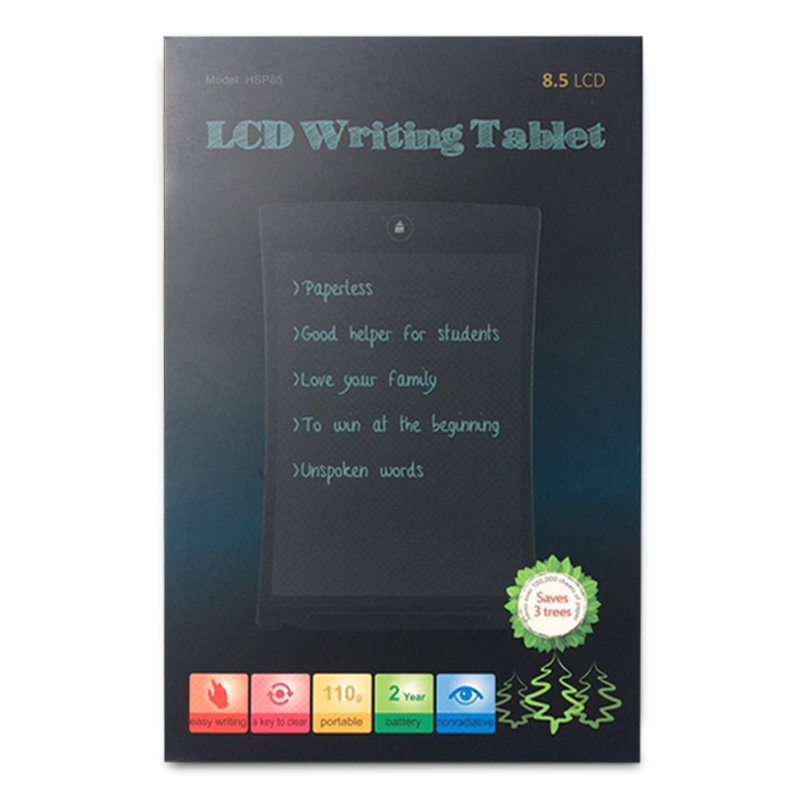 Children's Drawing Erasable Memo Pad Kids Writing Slate Board 6 Colors 8.5 inch Tablet Electronic Writing Board