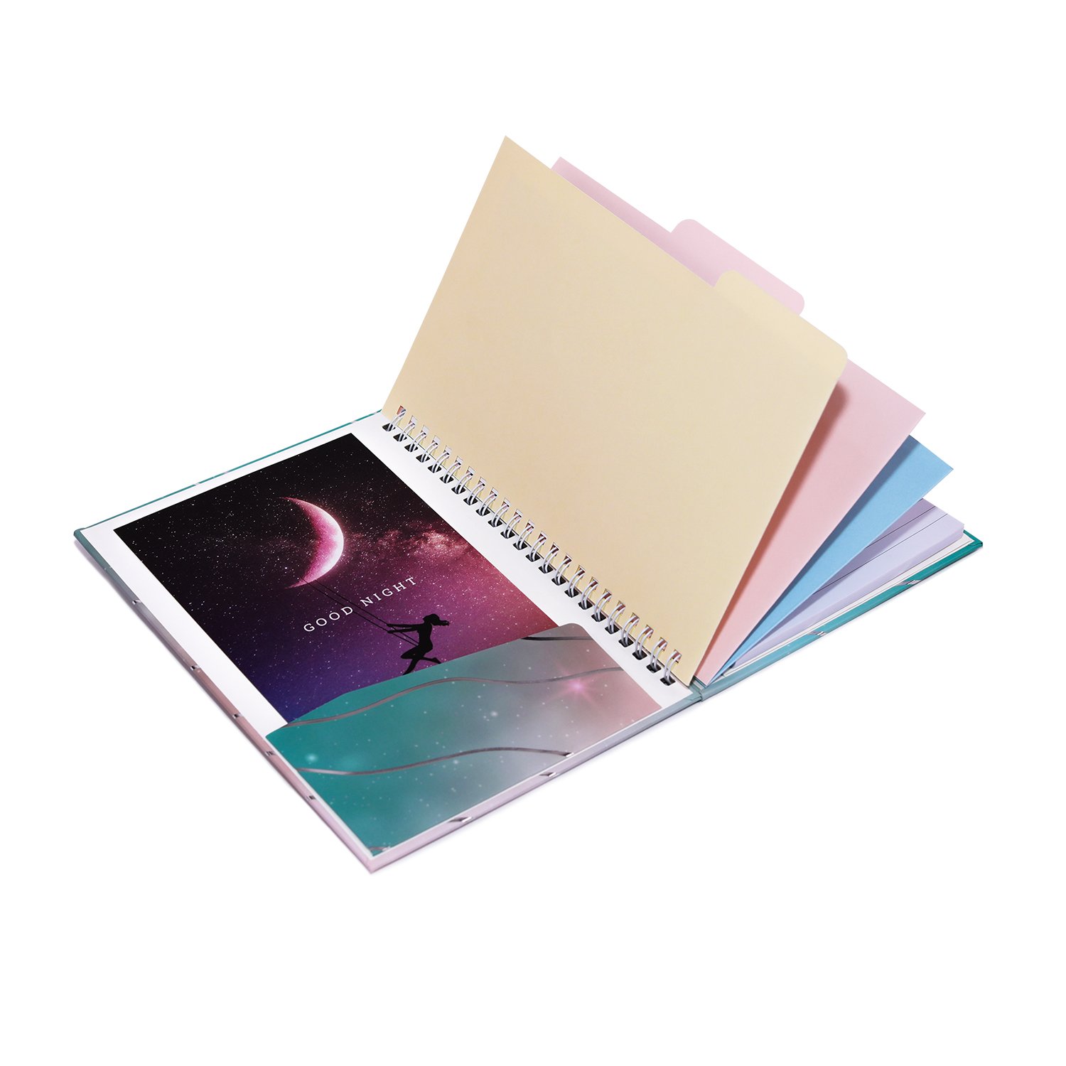 2025 New Design A5 Spiral Journal with Replaceable Memo Pad Milky Way Folder Planner