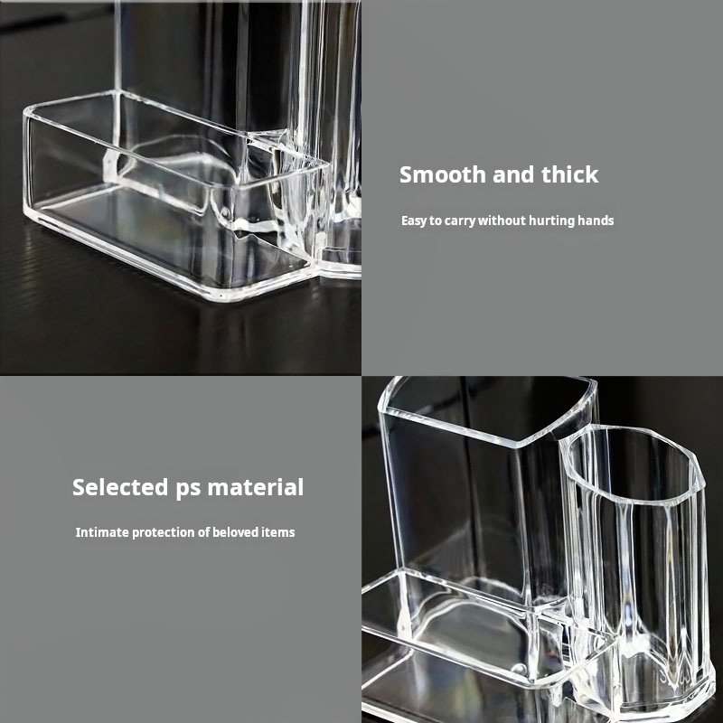 Plastic Clear Pen Holder With Several Drawers