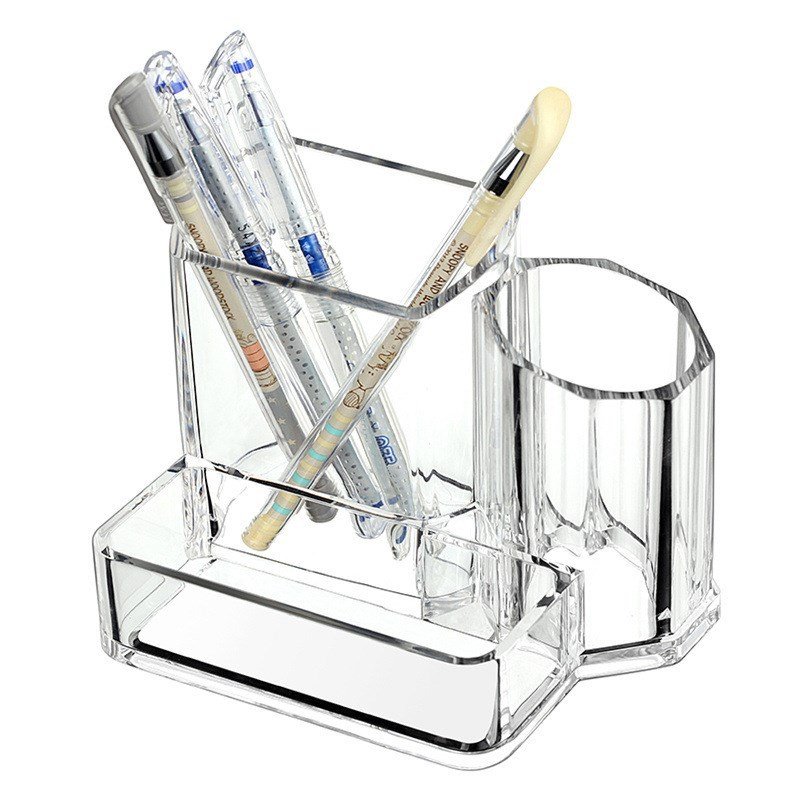 Plastic Clear Pen Holder With Several Drawers