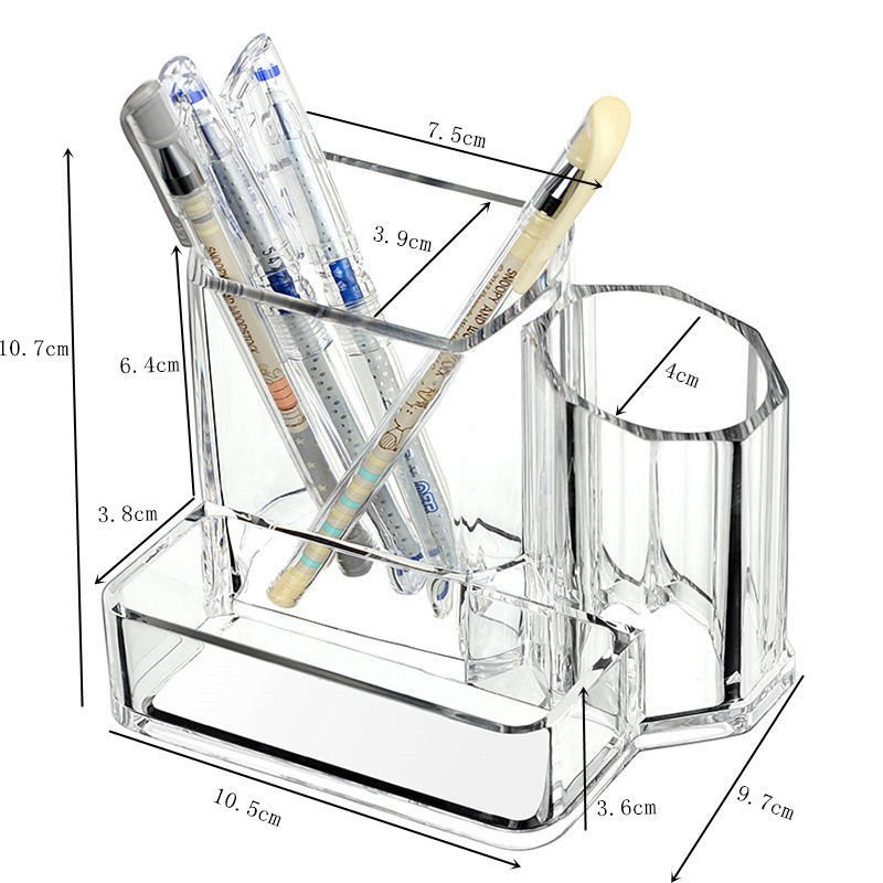 Plastic Clear Pen Holder With Several Drawers