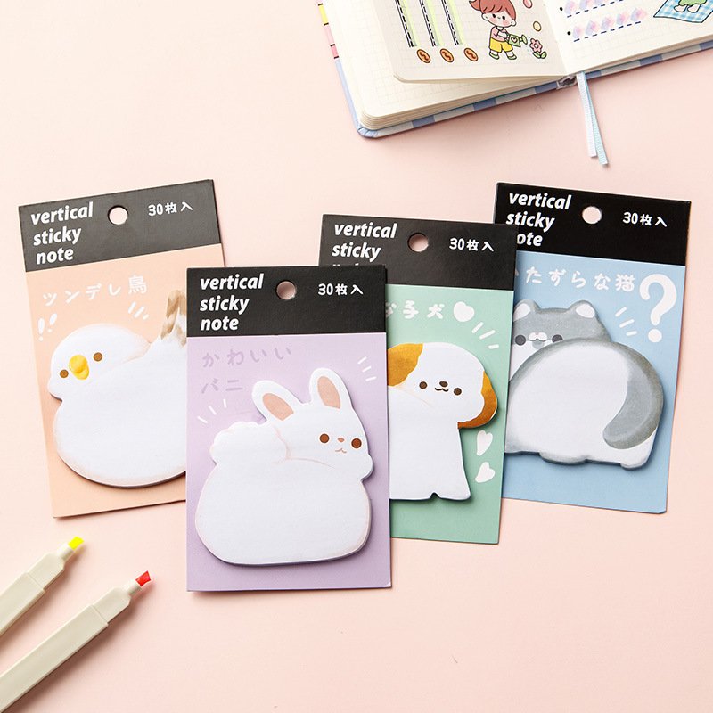 Animal Butt Series Cute Styling Convenience Sticker School Message Sticker Student Account Stationery Adhesive Sticker