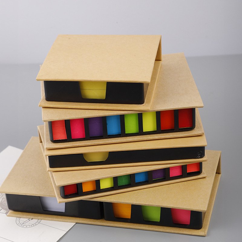 Wholesale Printing Logo Stationery Cute Self-adhesive Memo Pad Sticky Notes Pad Kraft Box Memo Note Pads Office School Gifts