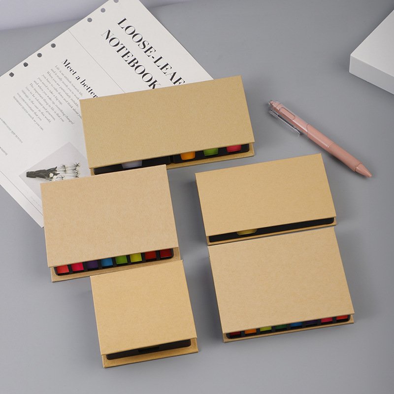 Wholesale Printing Logo Stationery Cute Self-adhesive Memo Pad Sticky Notes Pad Kraft Box Memo Note Pads Office School Gifts