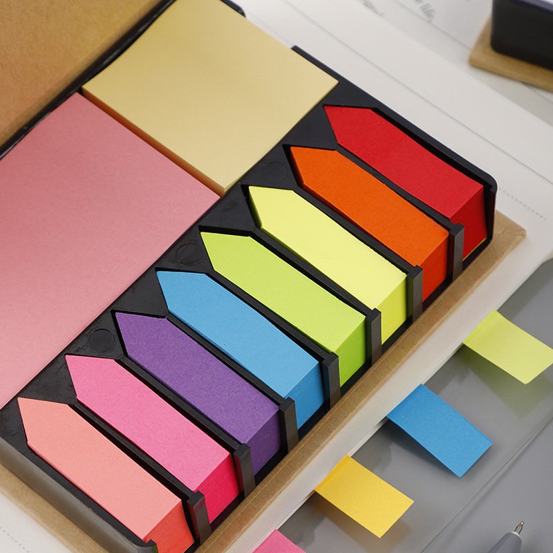 Wholesale Printing Logo Stationery Cute Self-adhesive Memo Pad Sticky Notes Pad Kraft Box Memo Note Pads Office School Gifts