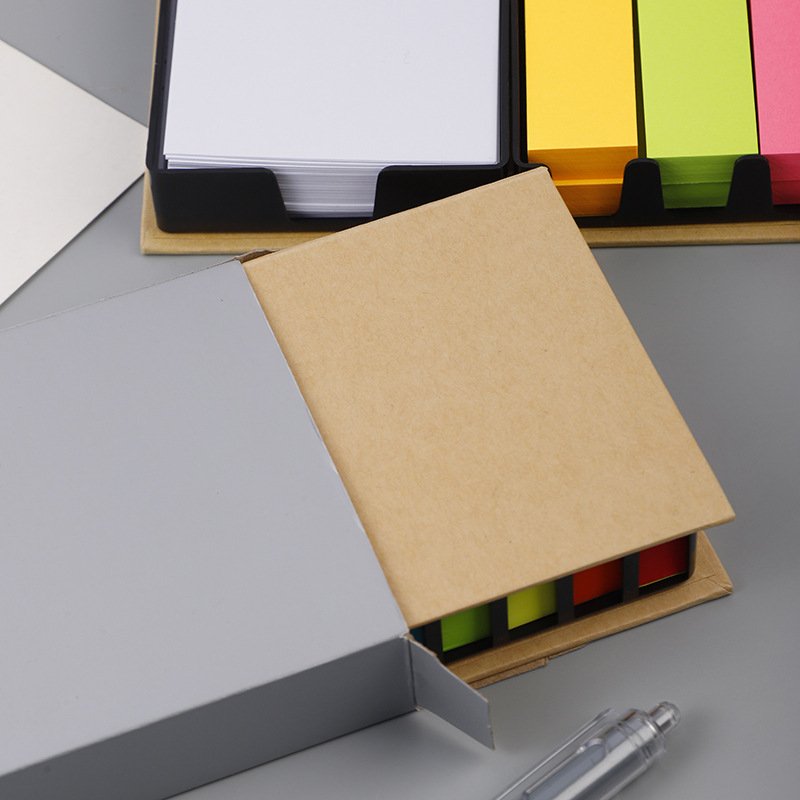 Wholesale Printing Logo Stationery Cute Self-adhesive Memo Pad Sticky Notes Pad Kraft Box Memo Note Pads Office School Gifts