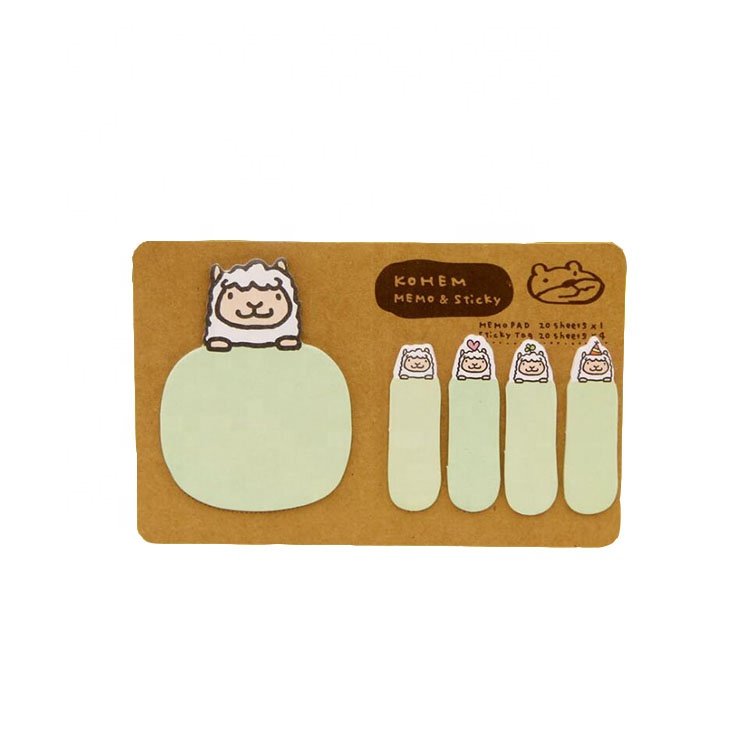 Wholesale Creative Stationery Kawaii Cartoon Kraft Non-sticky Notes for Students with Custom Logo
