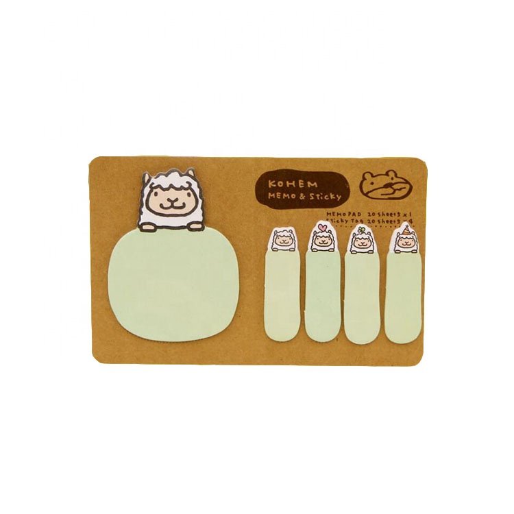 Wholesale Creative Stationery Kawaii Cartoon Kraft Non-sticky Notes for Students with Custom Logo