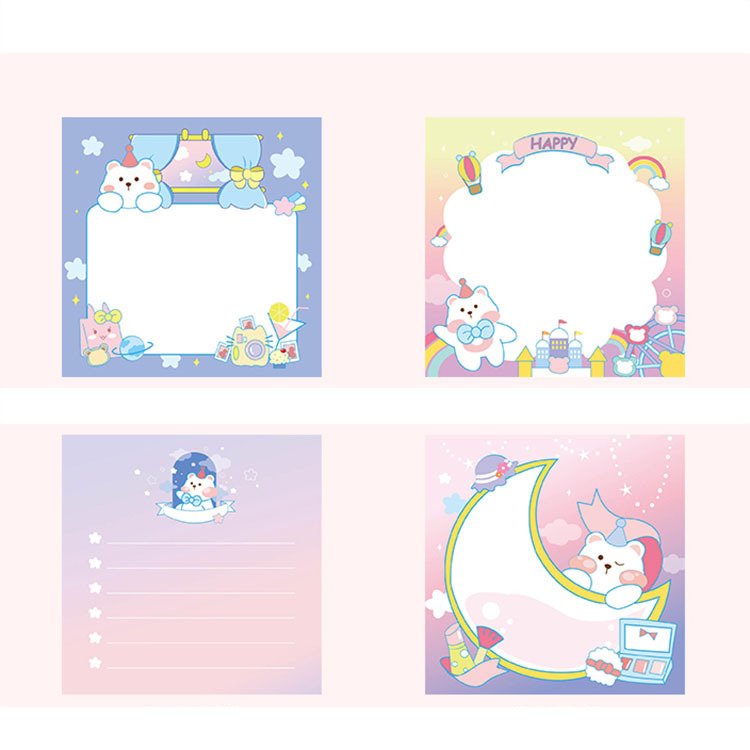 Korea Cute Portable Die Cut Anime Sticky Notes Custom Memo Pad