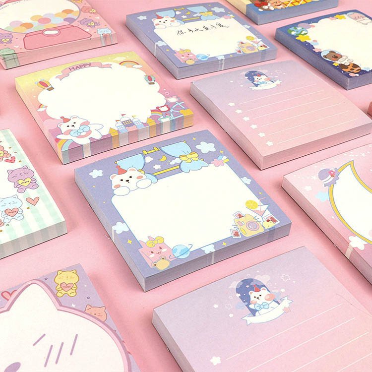 Korea Cute Portable Die Cut Anime Sticky Notes Custom Memo Pad