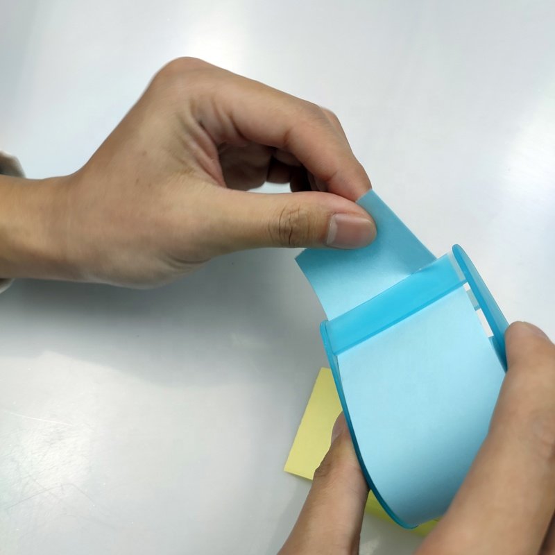 Custom Designer Roll Note Paper Memo Stationery Recycled Colorful Self-adhesive Post Sticky Notes Roll with Plastic Dispenser