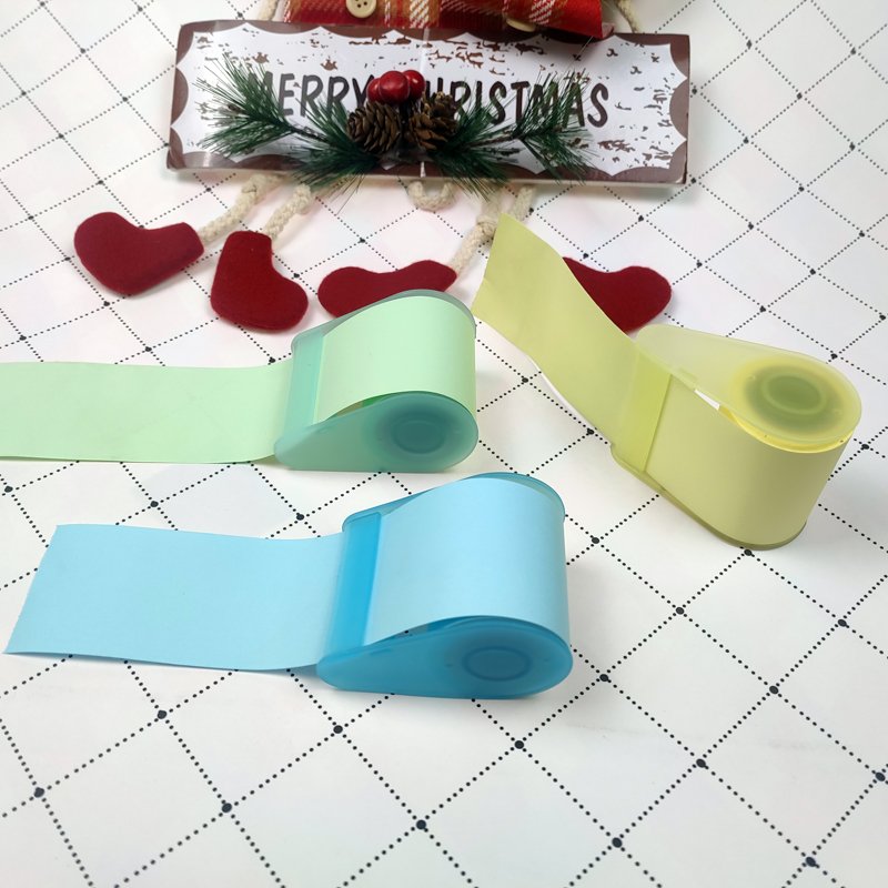 Custom Designer Roll Note Paper Memo Stationery Recycled Colorful Self-adhesive Post Sticky Notes Roll with Plastic Dispenser