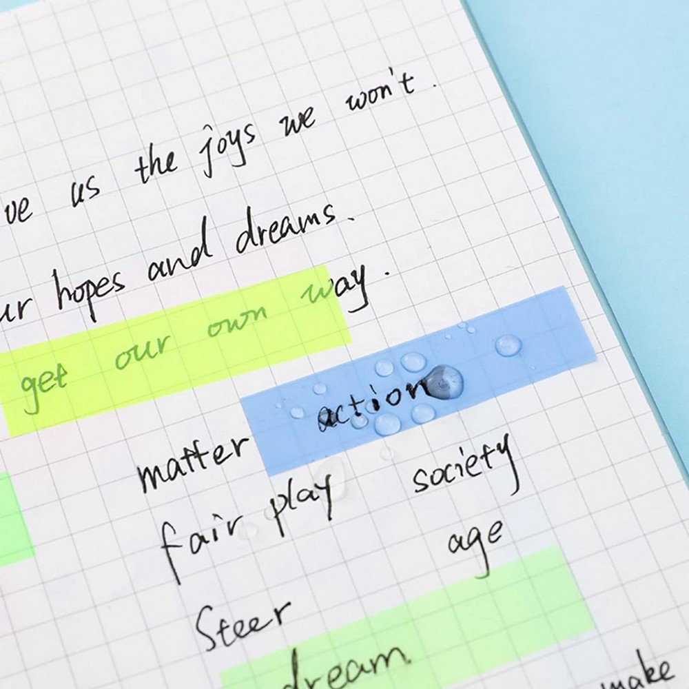 Highlighter Tape Transparent Marking Sticker 5 Roll Removable Fluorescent Colored Tags Sticky Memo Pad Invisible Tape