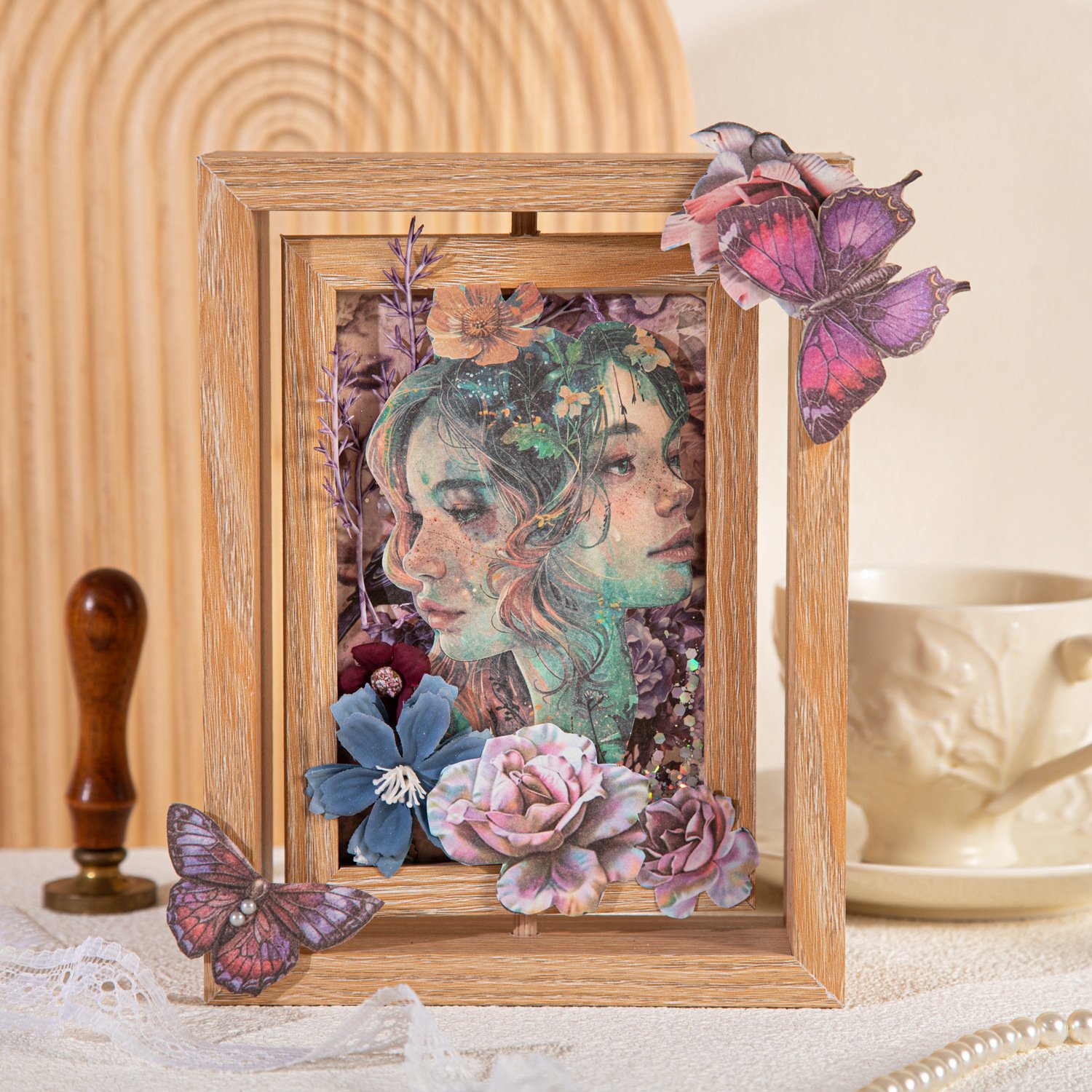 30pcs/pack Material Paper Flower Dream Wonderland Series Retro Flower Handbook Decoration Material