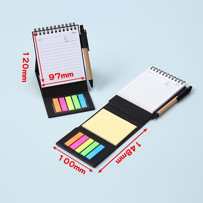 Eco Friendly Cork Custom Sticky Notes With Recycled Paper Pen Cork Cover Kraft Paper MemoPad in Diary Style for Home Office Use