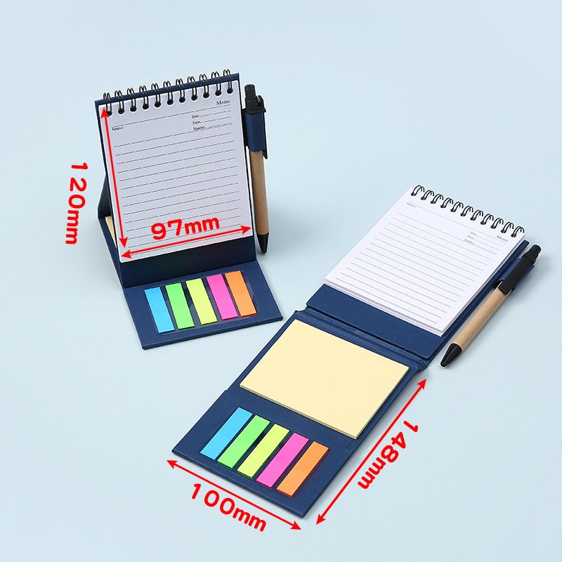 Eco Friendly Cork Custom Sticky Notes With Recycled Paper Pen Cork Cover Kraft Paper MemoPad in Diary Style for Home Office Use