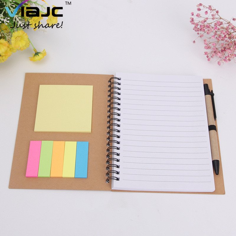 customized notebook sticky notes Self-Adhesive colored sticker bookmark notepad memo pad with pen set logo printing