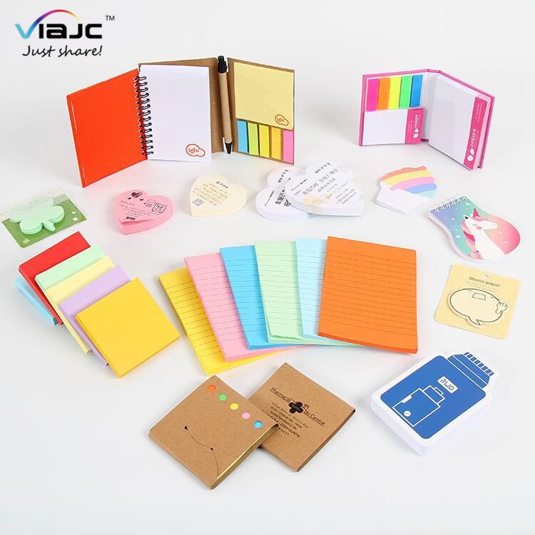 customized notebook sticky notes Self-Adhesive colored sticker bookmark notepad memo pad with pen set logo printing