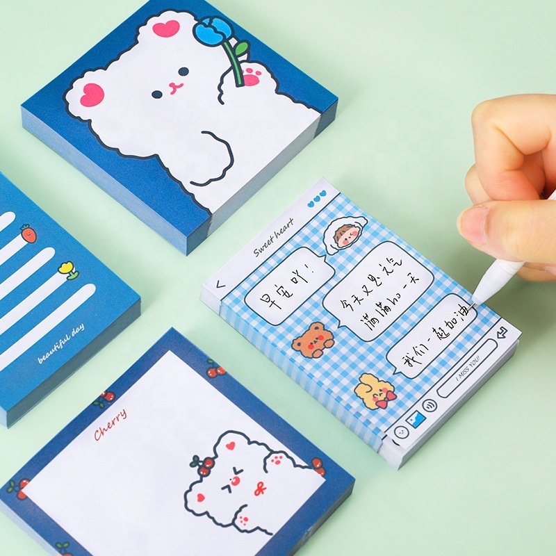 Mexico Best Selling Office Supplies Stationery Items List With Cheap Price Promotion Cartoon Kawaii Colorful Paper Sticky Notes