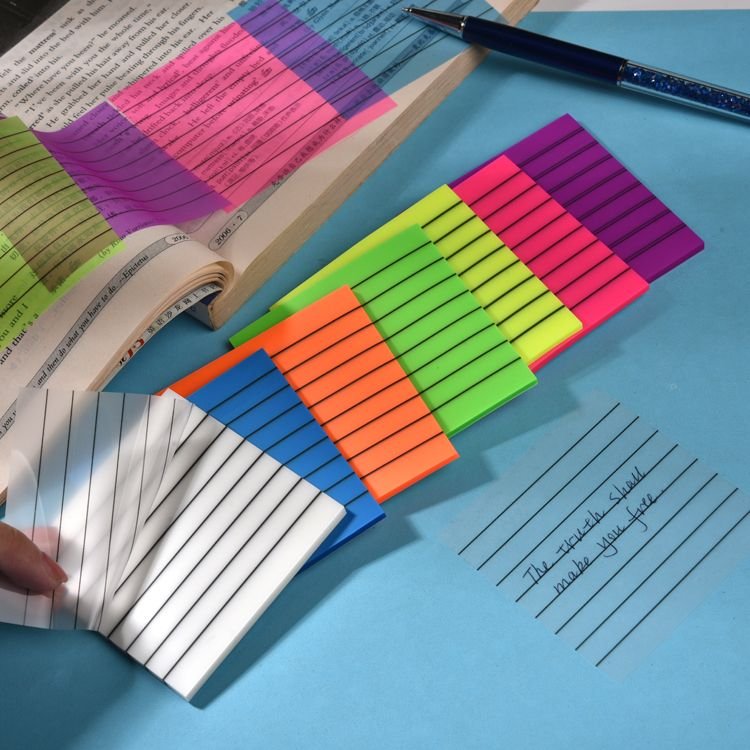 Transparent PET Material High-Value Magnetic Memo Pad Sticky Note Notepad for Student and Office Stationery for School Use