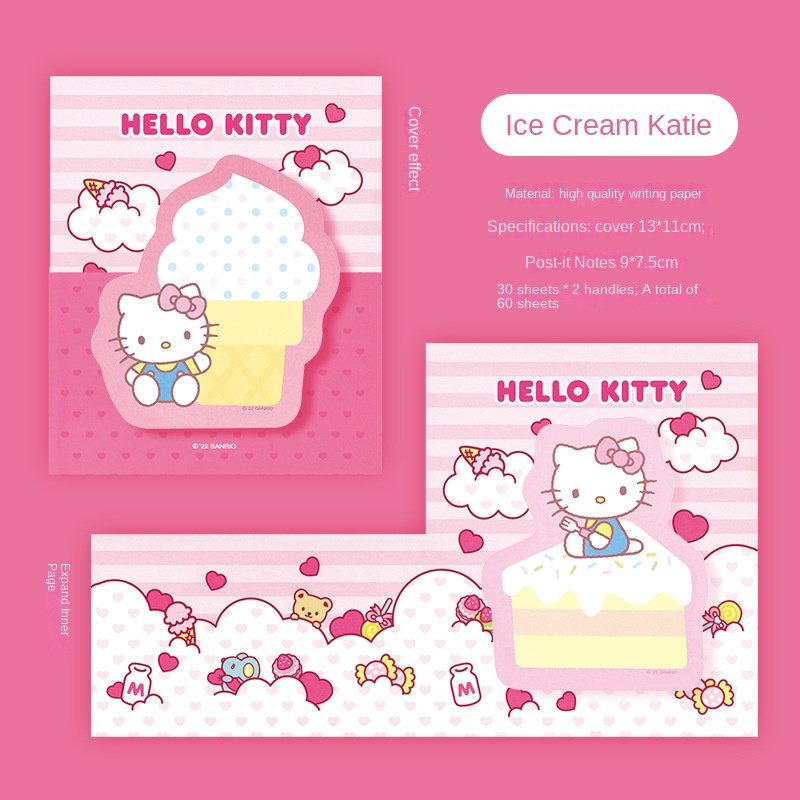 Sanrio Creative Double-Layer Notes Special-Shape Hand Account Paper Cards Wholesale Cute Style Notes