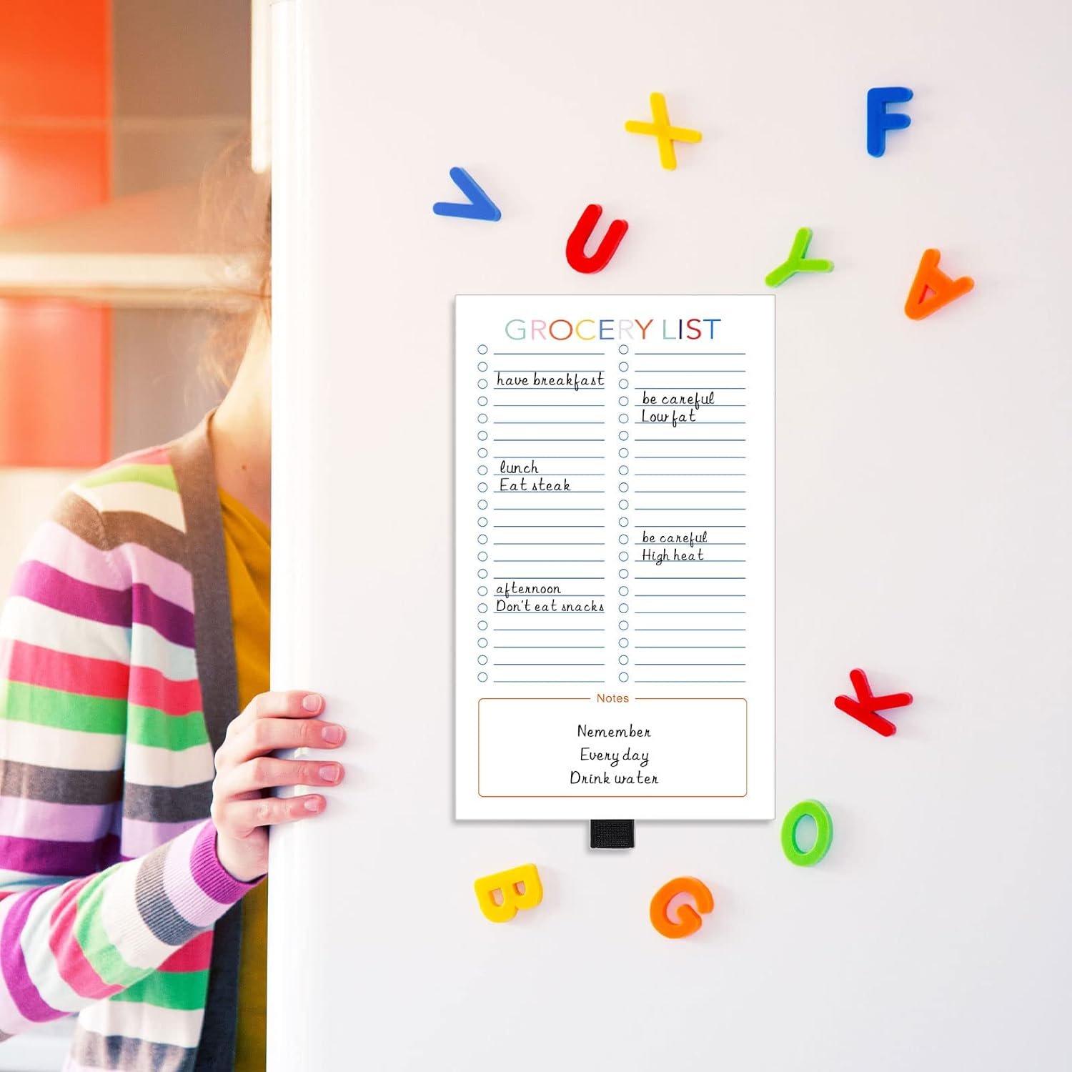 Grocery LIST Shopping list magnetism note pad Writing pad Refrigerator magnet Fun Memo list magnetic notepad customizable
