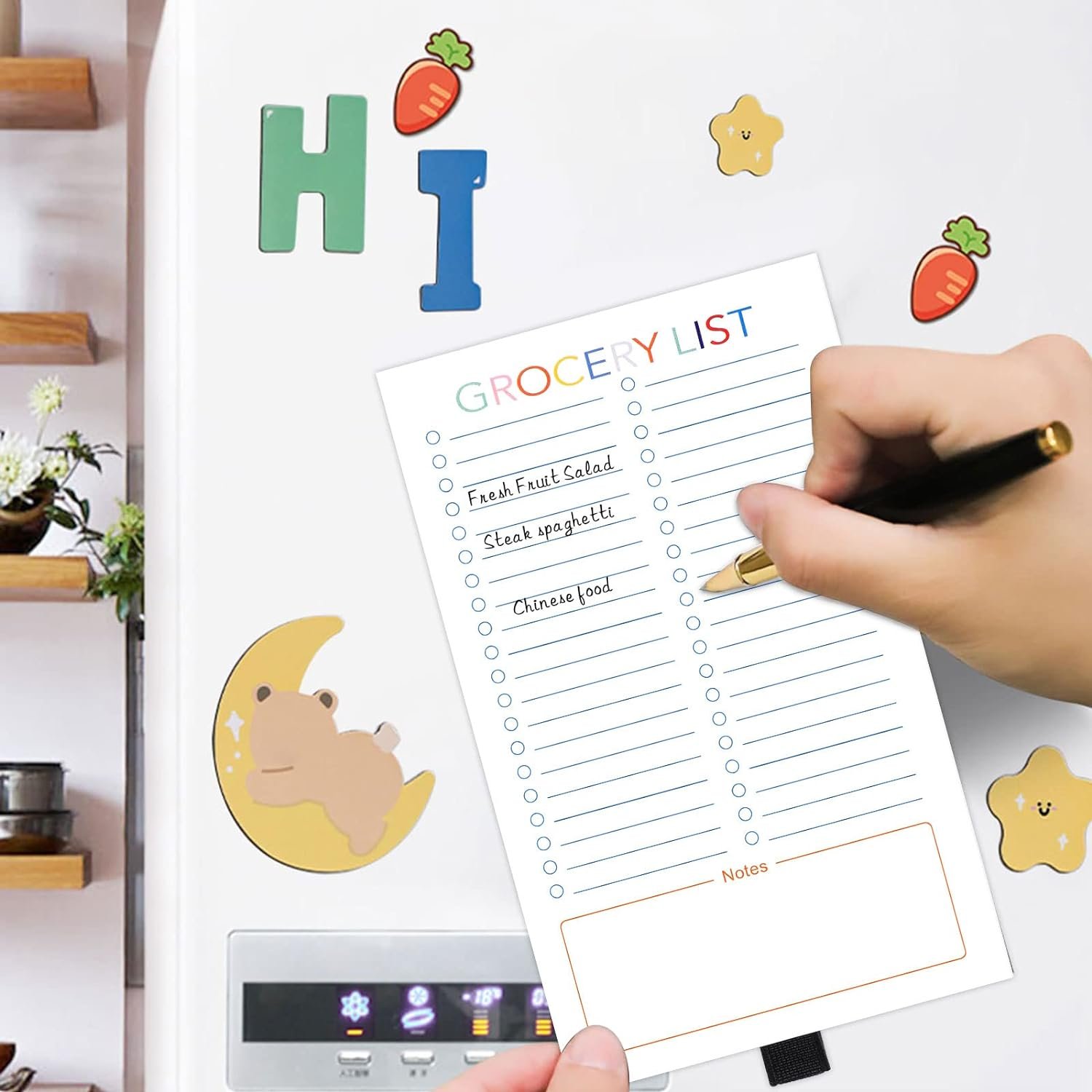 Grocery LIST Shopping list magnetism note pad Writing pad Refrigerator magnet Fun Memo list magnetic notepad customizable