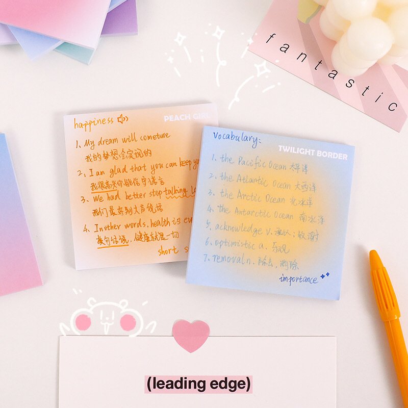 Personalized Sticky Note Memo Pad Cute Heart Shaped Sublimation Printing Sticky Note Pad Custom Note Pads With Logo