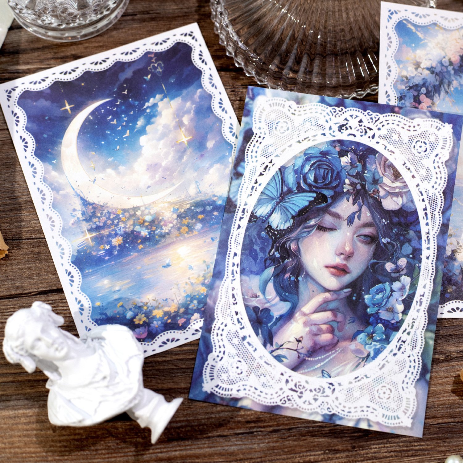 30 sheets/pack Material paper collection romantic series lace characters handbook DIY material decorative bottoming