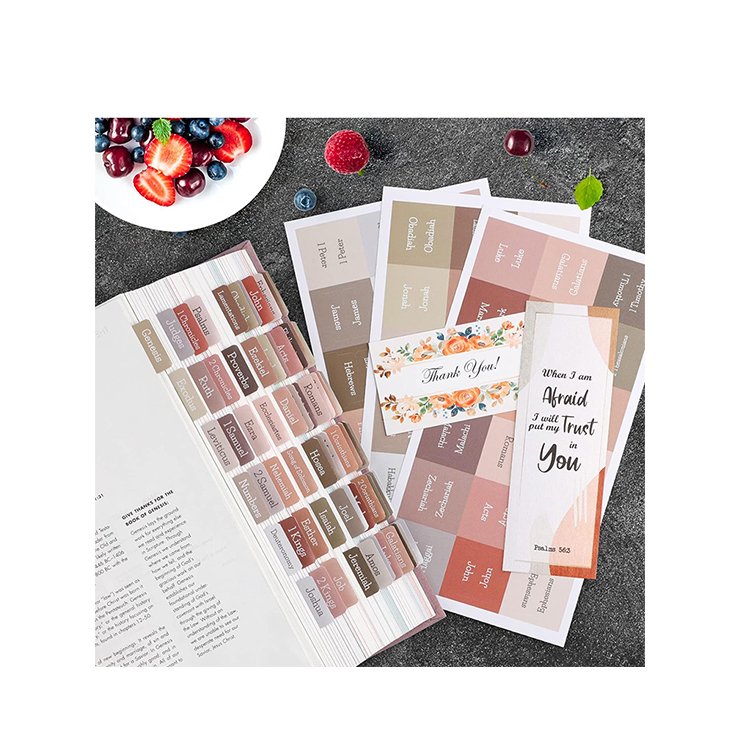 Free sample factory custom Stamping Laminated Stickers Bible Tabs Bible Page Tabs Bible Accessories For bible study reading