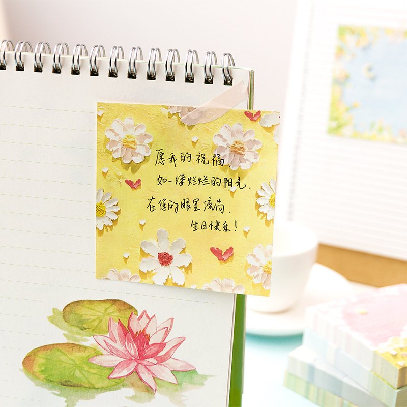 Hot New Product Beautiful Sky Oil Painting Memo Pad Painting Sticky Notes Notepad Diary Creative Self-Stick Memo Pads