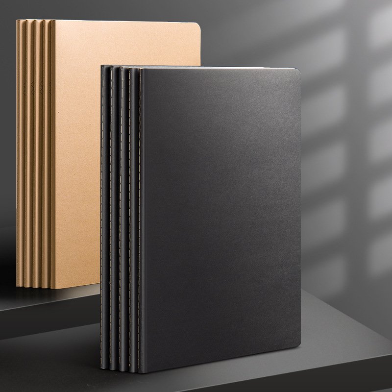 A5 Grid Blank Line Kraft Notebooks For Work Travel Business College Ruled Line Softcover Journal For Writing Notebook For Men A