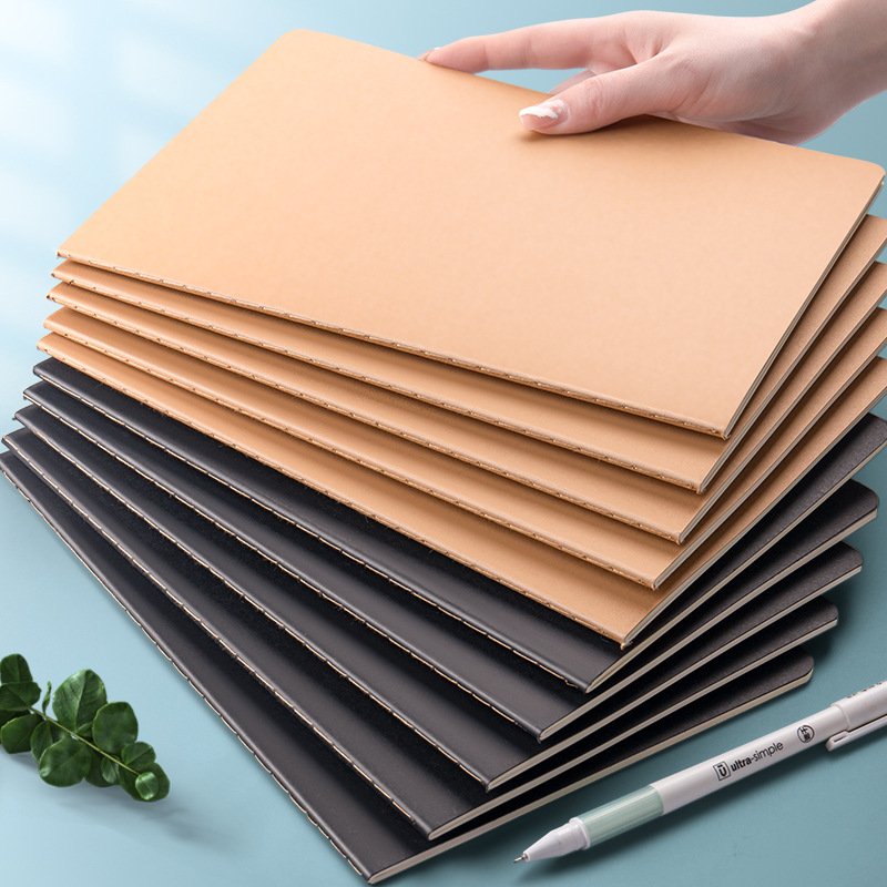 A5 Grid Blank Line Kraft Notebooks For Work Travel Business College Ruled Line Softcover Journal For Writing Notebook For Men A