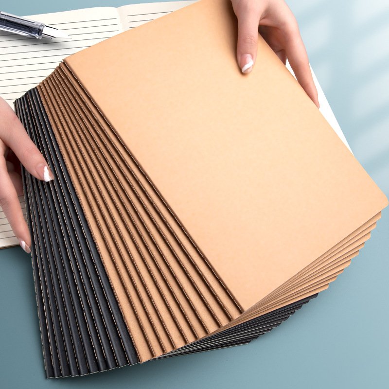 A5 Grid Blank Line Kraft Notebooks For Work Travel Business College Ruled Line Softcover Journal For Writing Notebook For Men A