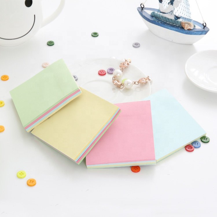 100 sheets 3 x 3 inches vintage rainbow pastel velllum paper memo pad sticky notes school supplies sticky note pad