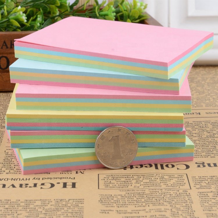 100 sheets 3 x 3 inches vintage rainbow pastel velllum paper memo pad sticky notes school supplies sticky note pad