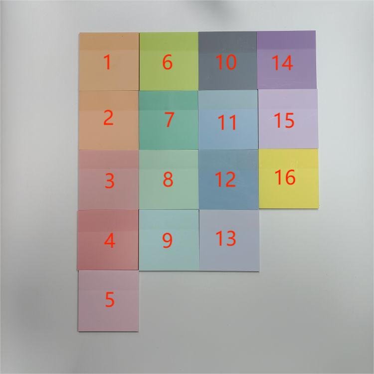 Custom 3x3'' Pastel Morandi Stationery 16 Colors PET Material Sticky Note Pads for School Office Use Transparent Memo Notepad