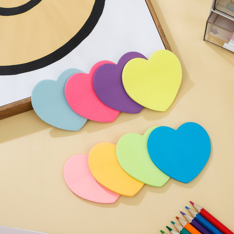 Sticky note Message note Heart shape Notepad self-adhesive Irregular shape Decorative sticker customizable